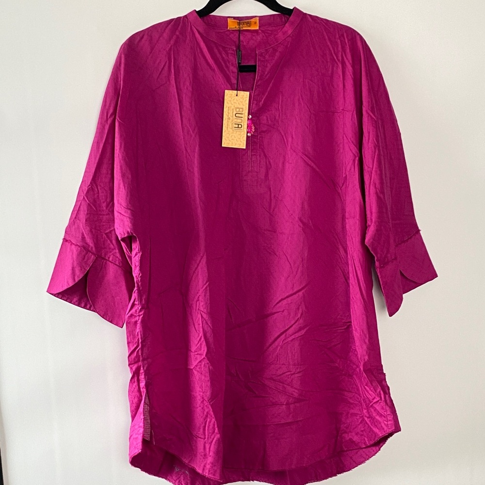 Bonanza Bunai Vibrant Pink Tunic Top - Dolman Sleeve - Size 14
